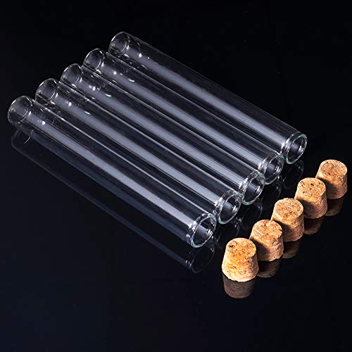 Image of BENECREAT 15 Pack 40ml Glass Tubes Transparent Decoration Bottles with Cork Stoppers for Arts, Crafts and Other Small Projects
