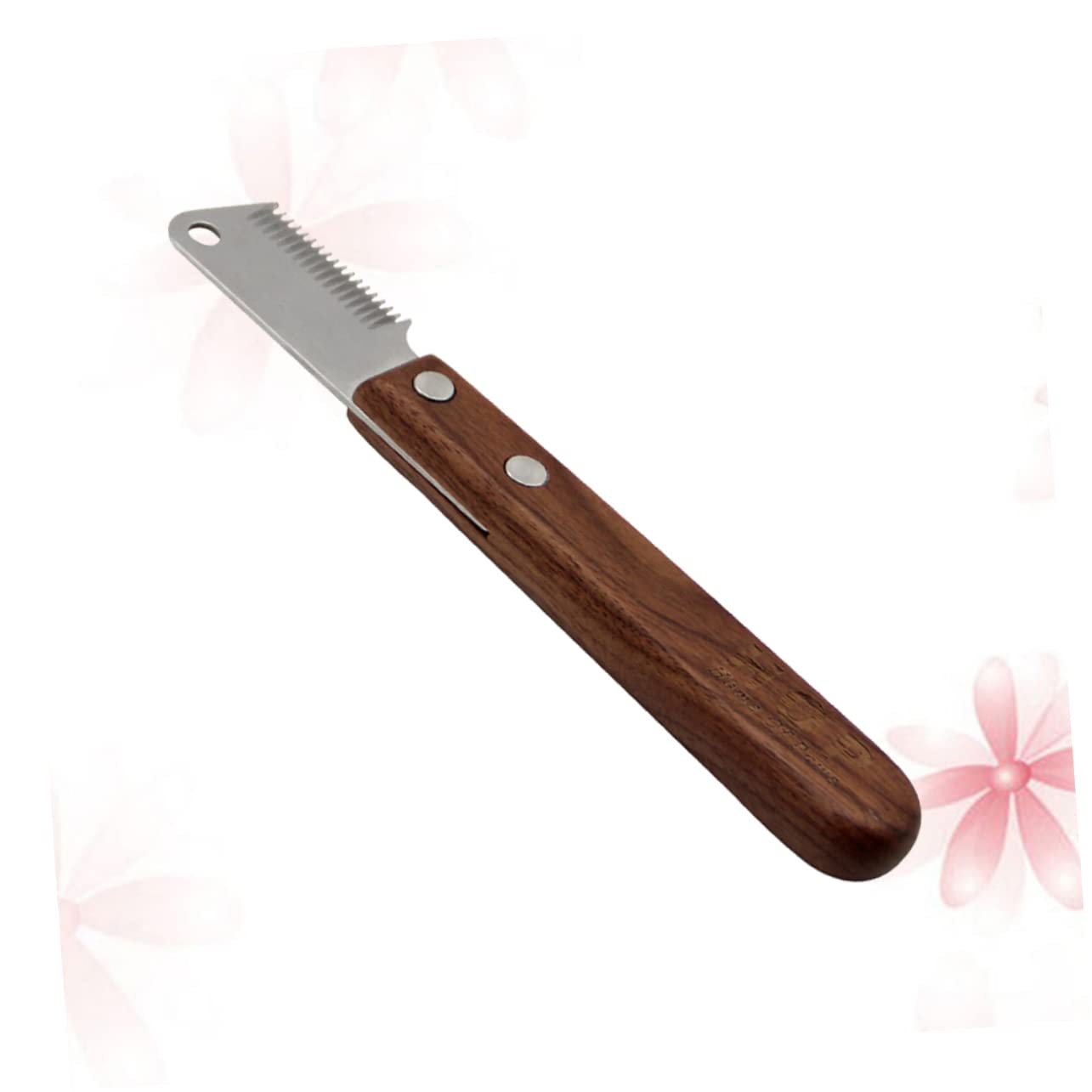 Happyyami 1Pc Pet Dematting Brush Wide Undercoat Rake for Stainless Steel Fur Stripping Comb Dark Red Effortlessly Remove Shedding Hair Mats from Your Pet Coat