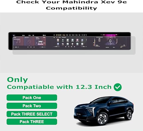 Image of OHAYO Military Strength Screen Protector for Mahindra XEV 9E 2026 Matte Finish | 9H Hardness Scratch Resistant Display Guard | Full Edge-to-Edge Coverage | Anti-Glare Ultra Clear Protection Film | Bubble Free Installation with Kit | Non-Glass Car Infotainment Screen Protection
