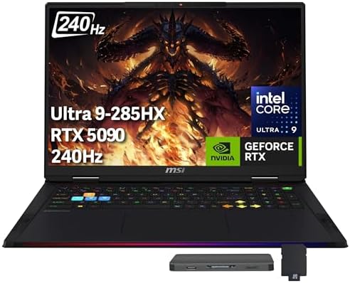 msi Raider 18" QHD+ 240Hz Gaming Laptop, Intel Core Ultra 9 285HX...