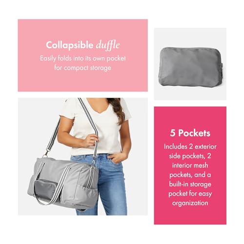 THIRTY-ONE Gifts Packaway Duffle Bag, Foldable Travel Bag for Gym Essentials and Weekend or Overnight Trips4