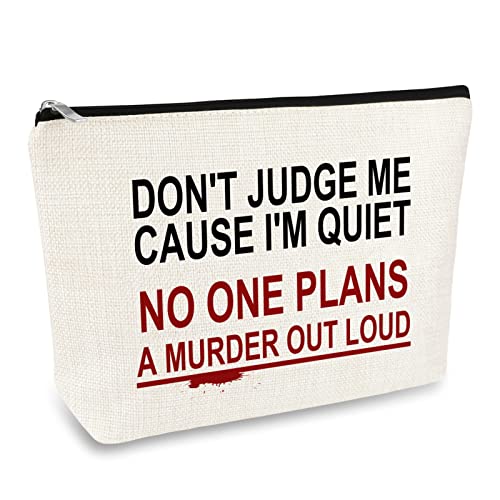True Crime Gifts Makeup Bag For Women Christmas Gift Cosmetic Bag True Crime Fan Gift True Crime Podcast Lovers Gifts Horror Quotes Gift True Crime Lovers Gift Funny Serial Killer Gift Travel Pouch