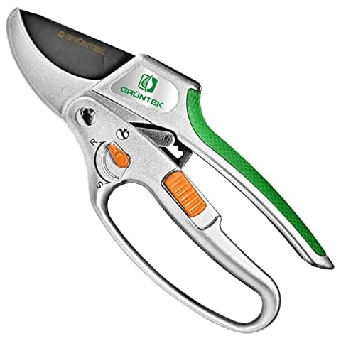 GRÜNTEK Secateurs KAKADU up to 24 mm with SWITCH On-Off Swivel-Ratchet Prunning Shears Cover