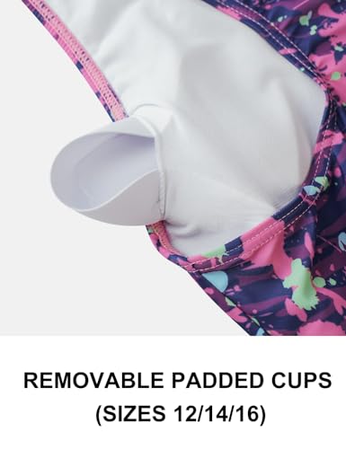 Image of Girls' Swimsuit One Piece Swimming Suits Flyback Swimwear for Practice
