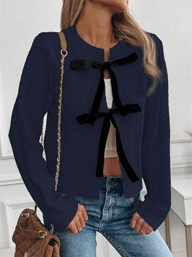 Image of ZAFUL Women's Cropped Cardigans Sweaters Lightweight Crochet V Neck Knit Sweater Button Down Shrug for Dresses