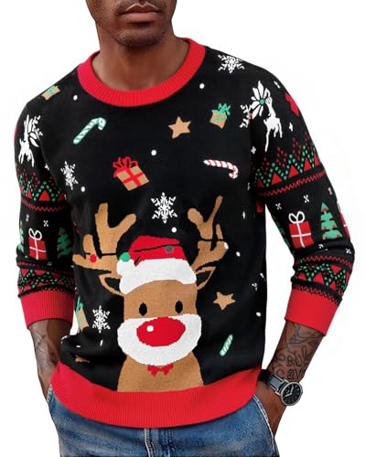 Saodimallsu Herren Weihnachtspullover Ugly Christmas Sweater Familie...