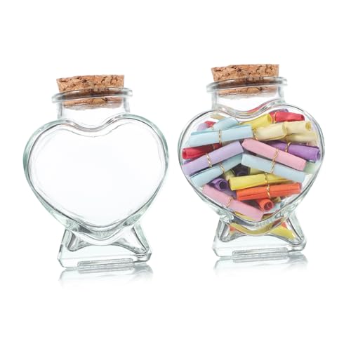 HOMOCONO 2 piezas Frascos de Vidrio Tapón de Corcho de Botellas para Mensajes Decoración y DIY como Botellas de y Almacenamiento