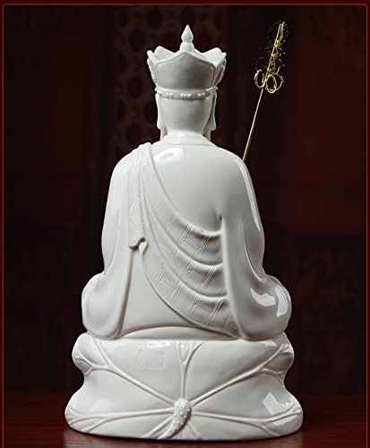 Estatua Ksitigarbha Bodhisattva Budista 14 pulgadas Blanca miniatura 4