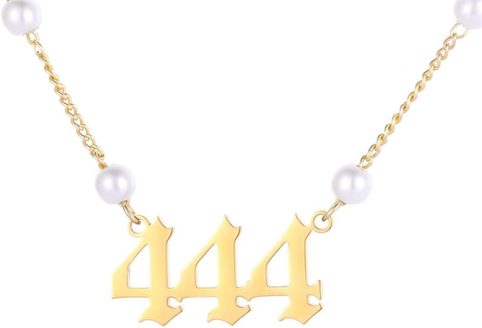 HIJONES Collana con Ciondolo A Forma di Angelo di Perle Fresche E Semplici da Donna in Acciaio Inossidabile Catena A Girocollo Semplice Argento 111