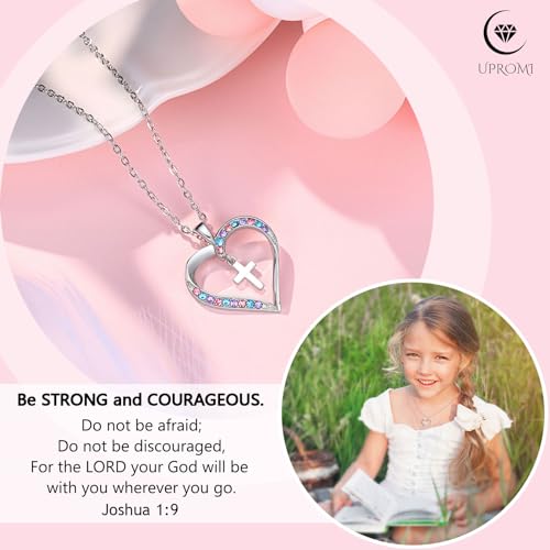 UPROMI Cross Necklace for Girls Back to School Gifts for Girls Baptism First Communion Confirmation Graduation Gifts2