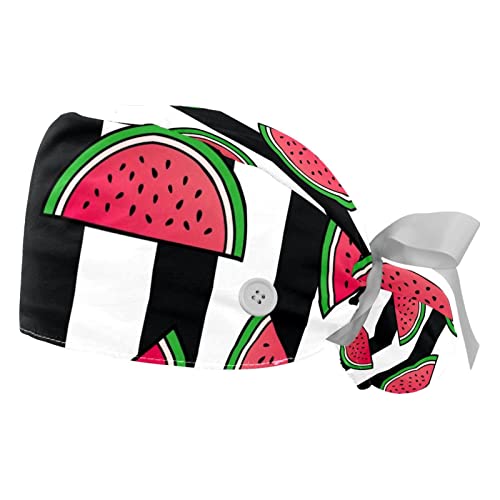 Chapeaux bouffants JDEZ à motif de melon d'eau rayé pour homme et femme, lot de 2