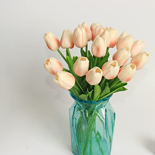 Bosheng 20Pcs Artificial Tulip Silk Flowers 13" For Artificial Real Touch Tulips Fake Flower Arrangement Bouquet For Home Office Wedding Decoration #TOP1