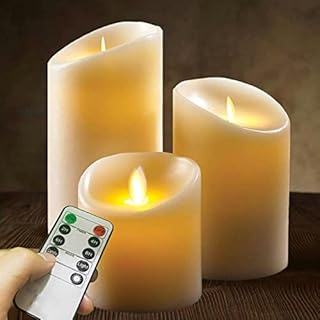 AcornSolution Flameless Candles LED Candles Set of 3 Battery Operated Candles Flickering Bulb