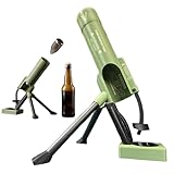 Beer Bottle Mortar Bottle Opener, 51mm Mortar Beer Bottle Opener Heavy-Duty Tactical Cap Launcher Hands-Free Push Down Opener Men's Exclusive Space for Bar & Desk Decor (A)