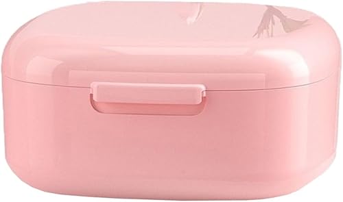 Taza portátil de PP para dentadura postiza, diseño drenable, estuche de dentadura de viaje, dormitorio, comedor, escolar, aretes de baño,