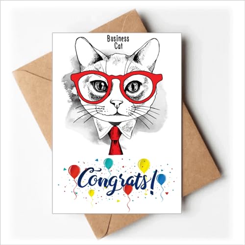 Cartes de mariage avec motif tête de chat en papier premium durable