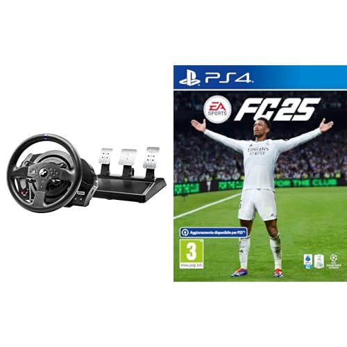 Thrustmaster T300 RS GT Volante da Corsa con Force Feedback - Licenza Ufficiale Gran Turismo - Compatibile con PS5 / PS4 / PC + EA SPORTS FC 25 Standard Edition PS4 | Videogiochi | Italiano