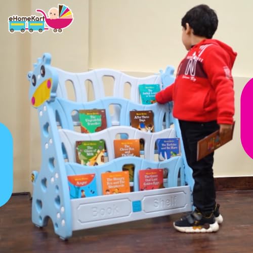 eHomeKart Plastic Bookshelf And Organizer For Kids - Multi-Purpose Shelves For Books Storage - Book Shelf Cabinet - Perfect For Home, Play Schools & Kindergarten - Portable And Lightweight (Pink) 3