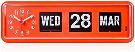 twemco Homeloo x German Quartz Retro Modern Calendar Wall Flip Clock BQ 38 (Orange)