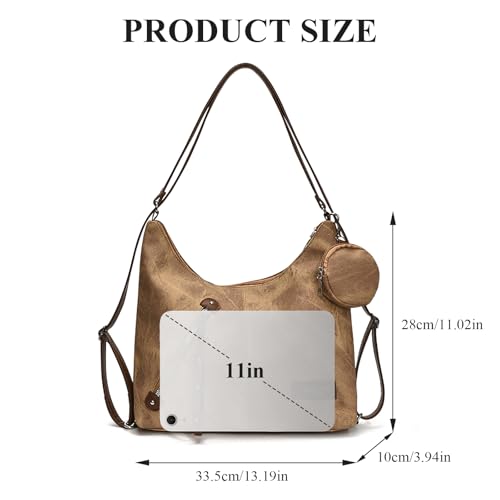 Bolso Hobo para Mujer, Tote con 2 Correas Ajustables miniatura 4