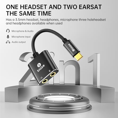 USB C to 3.5mm Jack Audio Adapter External Sound Card with 3.5mm Headphone and Microphone TRS Jack to USB C Compatible with Windows, Laptops, Desktops Windows, MAC, Linux, PC, PS5, PS4 - Thumbnail 5