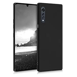 kwmobile Hülle kompatibel mit LG Velvet Hülle - weiches TPU Silikon Case - Cover geeignet für kabelloses Laden - Schwarz matt