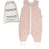 MOYO - Traumhafter Baby Schlafsack mit Füßen Winter - Schlafsack mit Füßen 2.5 TOG - Obermaterial 100% Bio-Baumwolle (GOTS) - Winterschlafsack mit Füßen für einen geborgenen und sicheren Schlaf