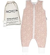 MOYO Baby Schlafsack in Mint mit Regenbogen I Atmungsaktiver Sommerschlafsack in 50/56 I Kinder-Schlafsack aus 100% Bio-Baumwolle I GOTS-zertifizierter Babyschlafsack für Neugeborene Baby