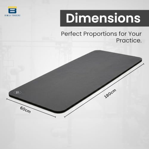 Image of Btag Premium TPE Yoga Mat for Women & Men | Anti-Slip Exercise & Gym Mat for Home Workouts | Lightweight & Durable | 6 mm (Black Melange)