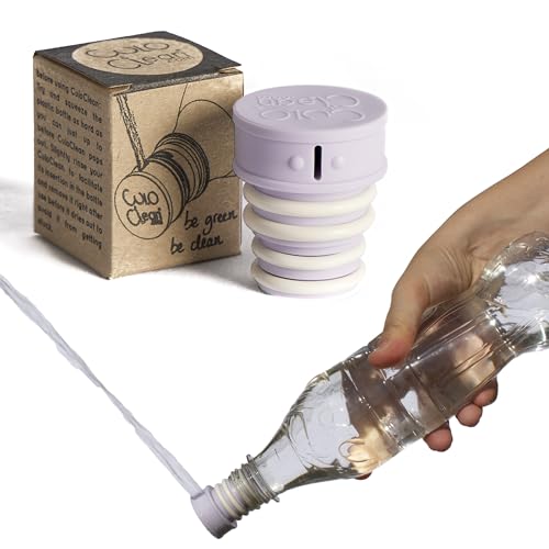 CuloClean Bidé De Mano para WC. Hecho en España. El bidet portátil más discreto. Compatible con cualquier botella de plástico. Ducha sanitaria o de viaje, tapón acoplable. (1pcs Lila)