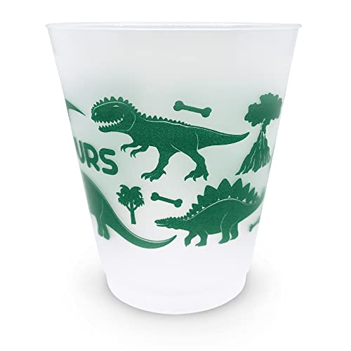 Kirsch And Lee Dinosaurs Party Cup Set Of 10 (16 Oz Each) - Reusable Clear Plastic Cups - Bpa Free - Birthday Table Decorations Or Party Favor - Made In The Usa #TOP5