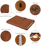 SEEALLDE Leather Notebook Lined 200 Pages A5 Refillable Ring Binder Diary for Adults and Boys - Image 4