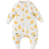 DuoMiaoMiao Saco de dormir para bebé de 1,5 tog con mangas extraíbles, saco de dormir para bebé con pies para todas las estaciones, manta portátil para niños de 6 a 12 meses