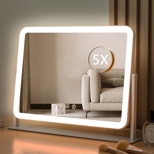 Vanity Mirror with Lights and 5X Magnification, Smart Touch Control - for Makeup Enthusiasts