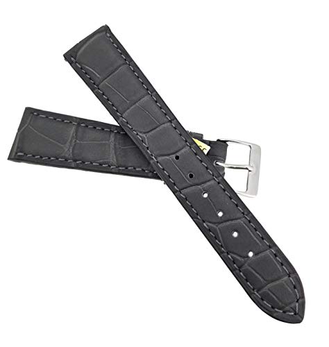 Remplacer bracelet montre usé par le cuir croco véritable Fluco gris mat 20mm