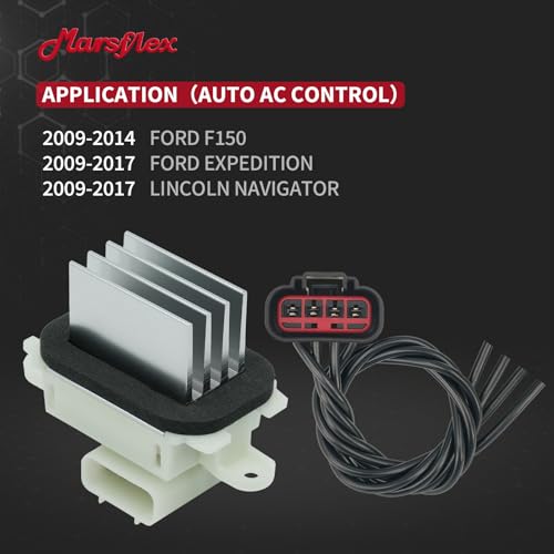 Image of Marsflex Blower Motor Resistor Fit for 2009-2017 Ford F150 Expedition | with Harness, Fit Auto AC System, Fit for Lincoln Navigator, Blower Resistor BL3Z19E624A 2010 2011 2012 2013 2014 2015 2016