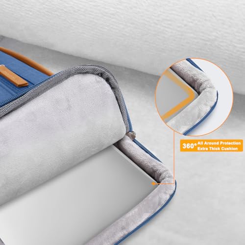 Image of MOSISO 360 Protective Laptop Case 16 inch, 15-15.6 inch Laptop Sleeve Compatible with MacBook Pro 16, HP, Acer, Dell, Lenovo, ASUS, Side Open Carrying Case with 4 Zipper Pockets&Handle, Cadet Blue