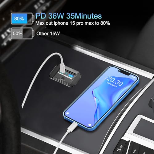 2PCS 12V RV USB Outlet with Power Switch, Vadaxx 54W Dual PD3.0 Type-C & Quick Charge QC3.0 USB-A Port Panel Wall Mount Cap, Car USB Socket Charger Adapter for RV Marine Boat Bus ATV Motorcycle Truck