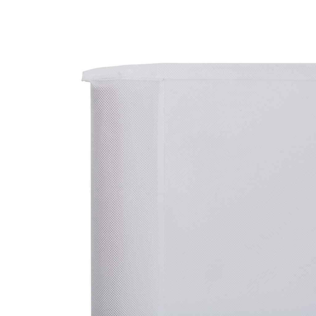 Paravent de Camping Extérieur 3 Panneaux Brise-Vent Pliable 400 x 120 cm, Abri de Jardin en Textile Non Tissé avec 4 Poteaux en Bois de 150 cm, Blanc