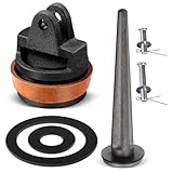 Sinmoe Pistons de Rechange pour Pompes à Levier Type 75 avec Valve de Perçage Nasal Ensemble de Boulons Manchette en Cuir Bague d'Étanchéité Joint de Pompe à Main Jardin(Noir)