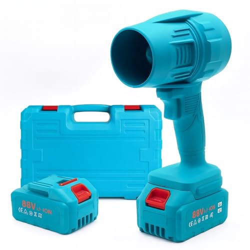 Soffiatore a Batteria 88V, Mini Soffiatore per Foglie con Turbocompressore, Velocità dell'Aria fino a 146 km/h, Dotato di 2 Batterie da 88V, Adatto per la Cura e la Manutenzione del Giardino