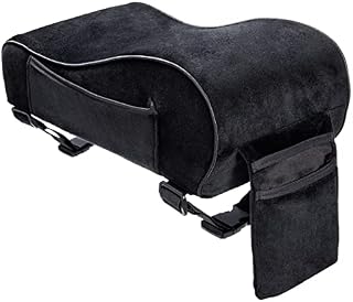 Spurtar Auto Center Console Cover (30 * 16 * 7.5/11 cm), Armrest Cover, Soft Velvet Memory Foam Car Armrest Cushion Seat Box with Phone Holder Storage Pockets Bag, Armrest Pillow Fit for Most Cars