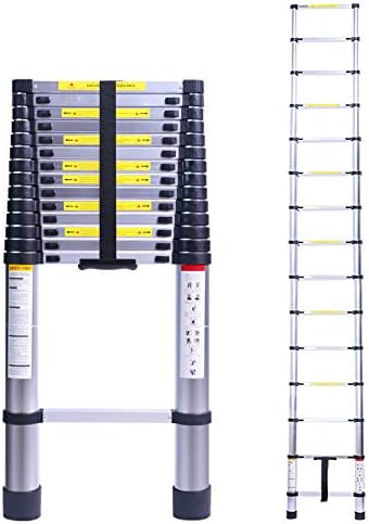 Terokota 19.7FT Collapsible Telescoping Ladders, Extension Telescopic Ladder, Aluminum Retractable Ladder for Home RV Loft, 330LB Capacity