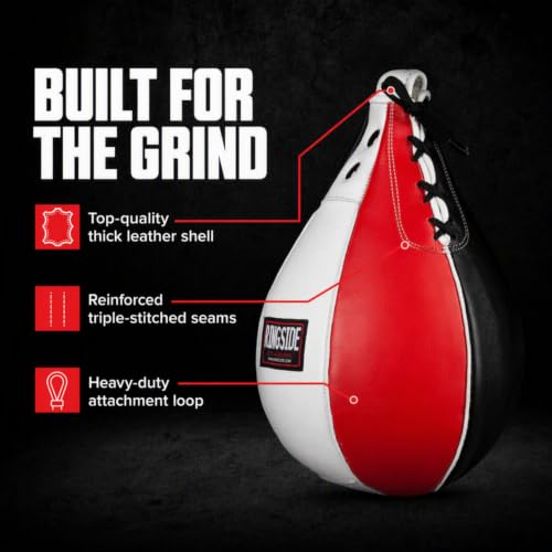 Ringside Boxing Speed Bag – Durable Leather Construction with Reinforced Triple-Stitched Seams and Heavy-Duty Attachment Loop,for Speed and Reflex Training, Medium, New and Improved by Ringside - Used condition - Image 6