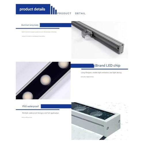 Luces LED exteriores tipo bañador de pared foco rectangular impermeable IP65 luz diurna 4