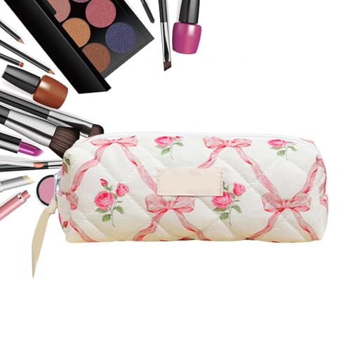 Apujent キルトメイクアップバッグ,おしゃれなコスメティックトレイ収納 - 防水機能付き大型トイレタリーホルダー 女性用 日常・バックパック旅行・ビジネス旅行・アウトドア旅行に最適 - 機能的で使いやすいデザイン