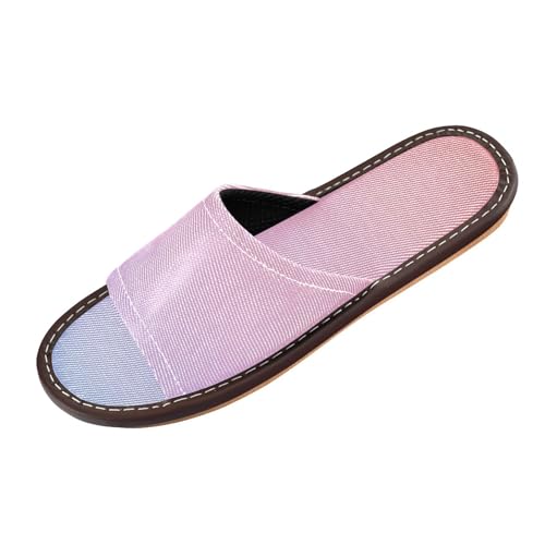 GuoChe Indoor Outdoor Spa Slippers Washable Cute Home Beach Non Slip Sandals for Pool, Hotel, Travel Pink