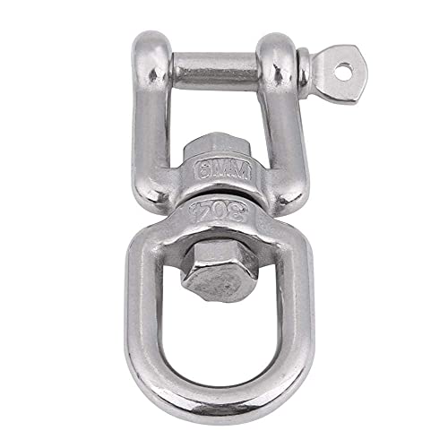 KIMISS Edelstahl Jaw Swivel Snap, Schnappschäkel Schwerlast 304 Edelstahl Swivel Ring Snap Rollen Schäkel Gerät(6mm)