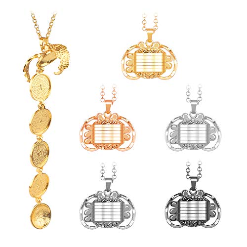 Huahao 5 stuks uitbreidende foto medaillon ketting hanger, creatieve mode kledingaccessoire met engel vleugel ontwerp voor cadeau