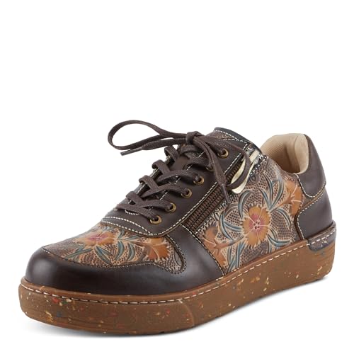 Spring Step LArtiste Sincerity Womens Eco-Friendly Sneaker - Recycled Outsole Durable & Stylish Fashionable Shoes Brown Multi EU 38/ US 7.5-8